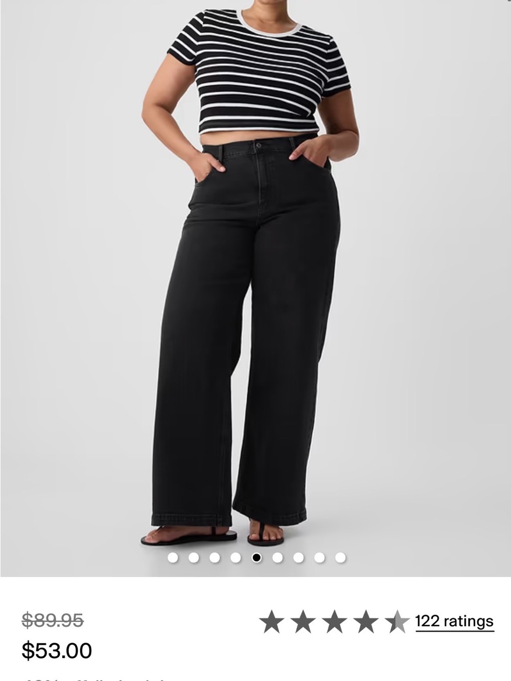 GAP High-Rise Wide Leg Jeans in Black